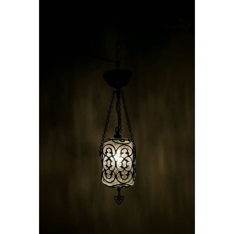 Hanging lamp 50 cm, manblown glass, brass